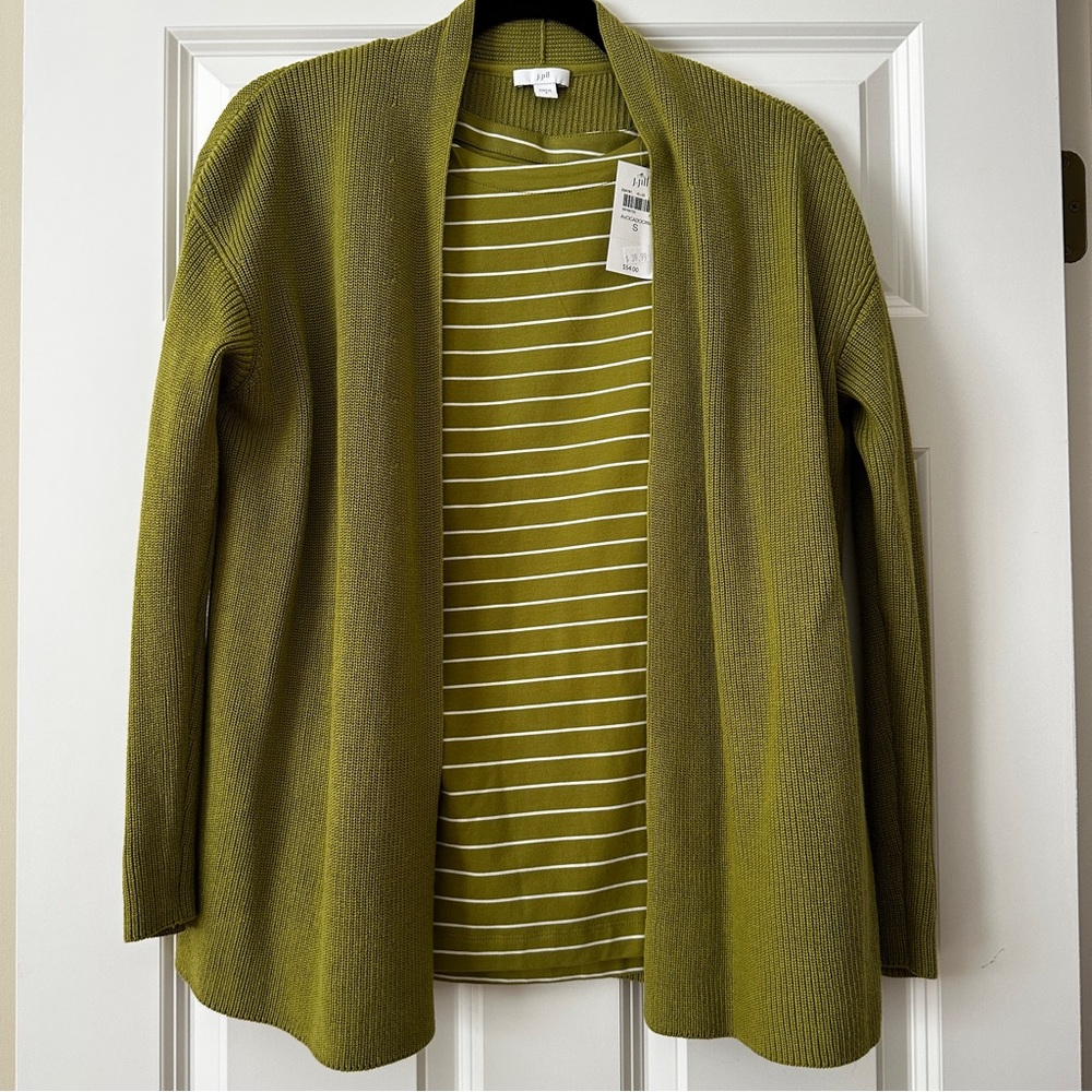 J. Jill Olive Cardigan Sweater and matching shirt